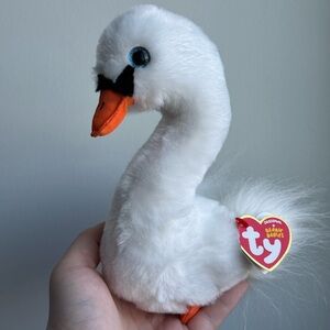 Vintage Beanie Baby TY Gracie White Swan Plush Stuffed Animal Toy NWT